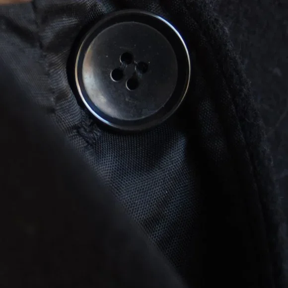 Vintage 80's Albert Nipon Black Coat, Faux Fur Trim, Wool Med Petite - Picture 4 of 6